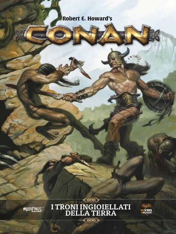Copertina del progetto Conan GDR – I Troni Ingioiellati della Terra. Attività: editing e correzione bozze.
